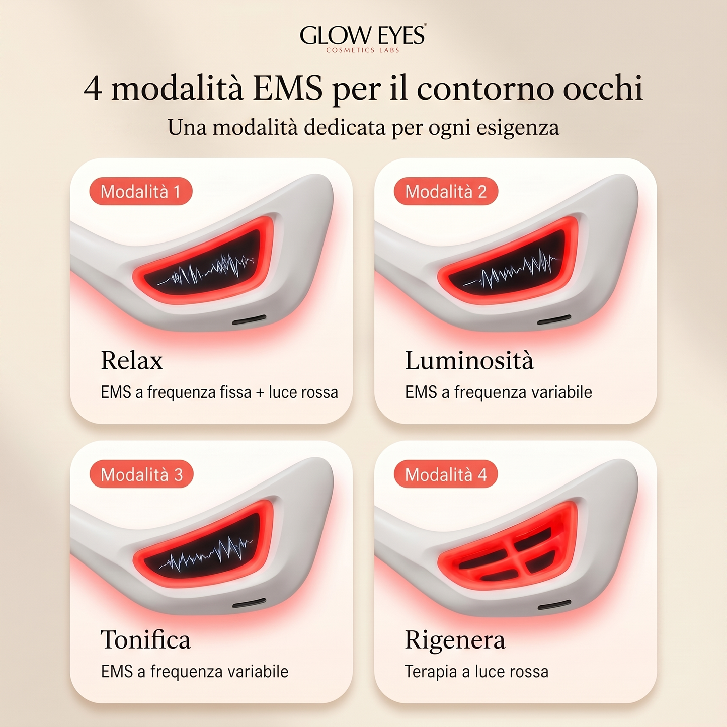 Glow Eyes™ Massaggiatore Occhi con Luce Rossa