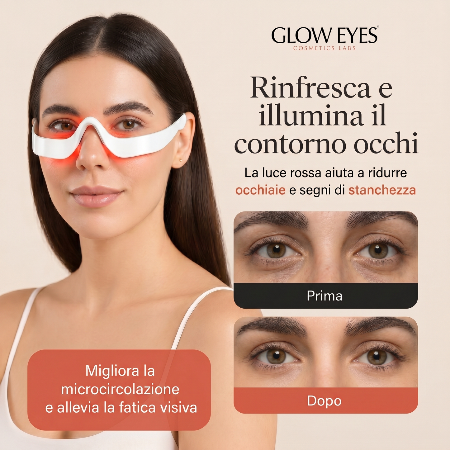 Glow Eyes™ Massaggiatore Occhi con Luce Rossa