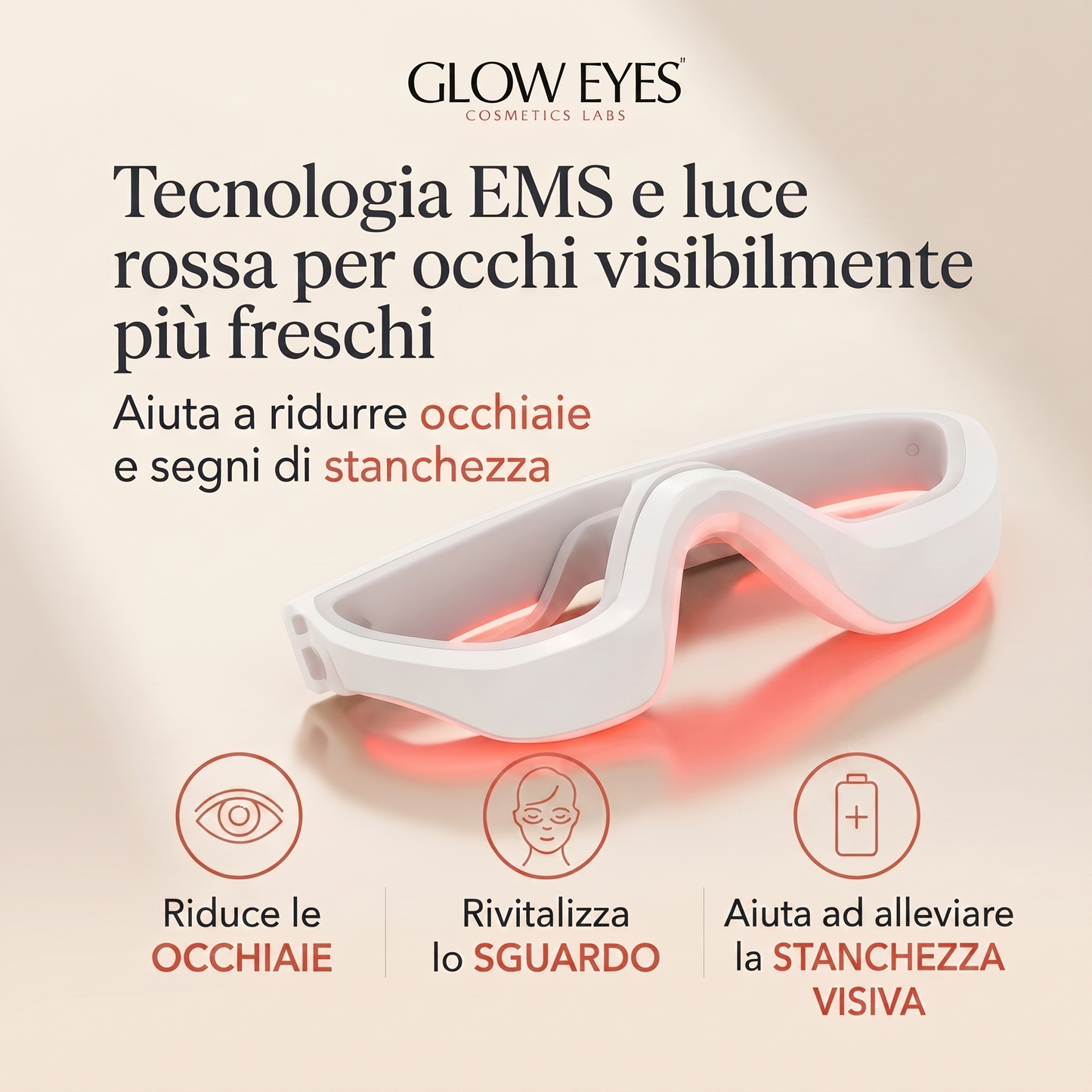 Glow Eyes™ Massaggiatore Occhi con Luce Rossa